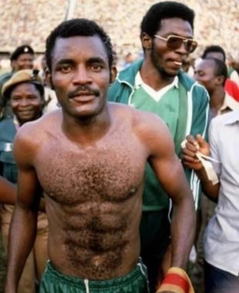 Captain Christian Chukwu on a lap of honour after the Green Eagles’ AFCON 1980 victory