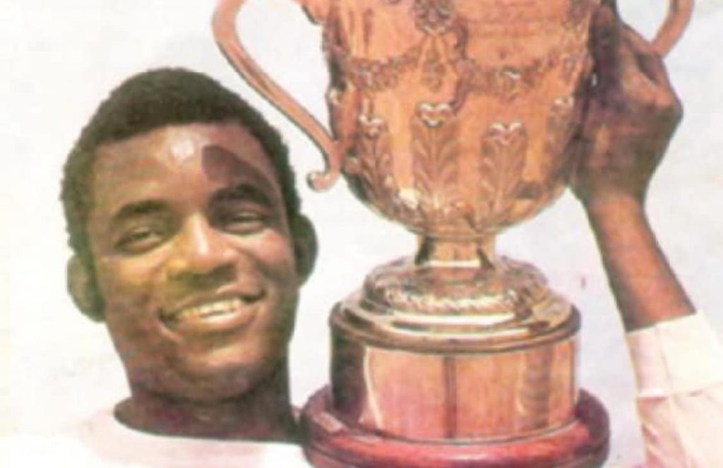 Christian Chukwu holding the 1977 African winners’ Cup