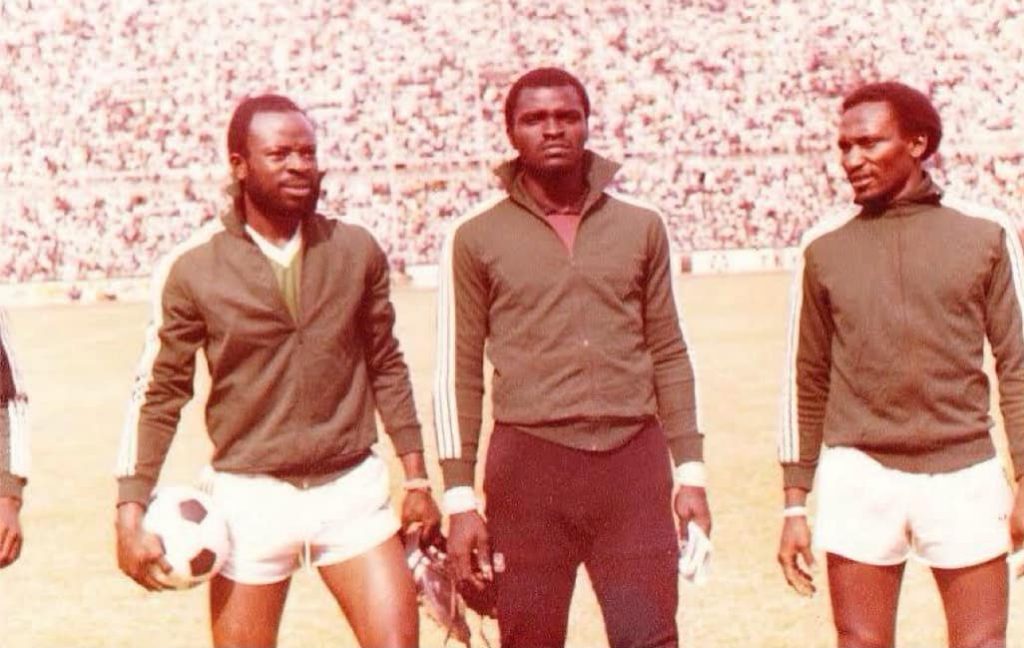(From the left) Sylvanus Okpala, David Ngodigha, Okey Isima, all Rangers players who were Nigerian internationals