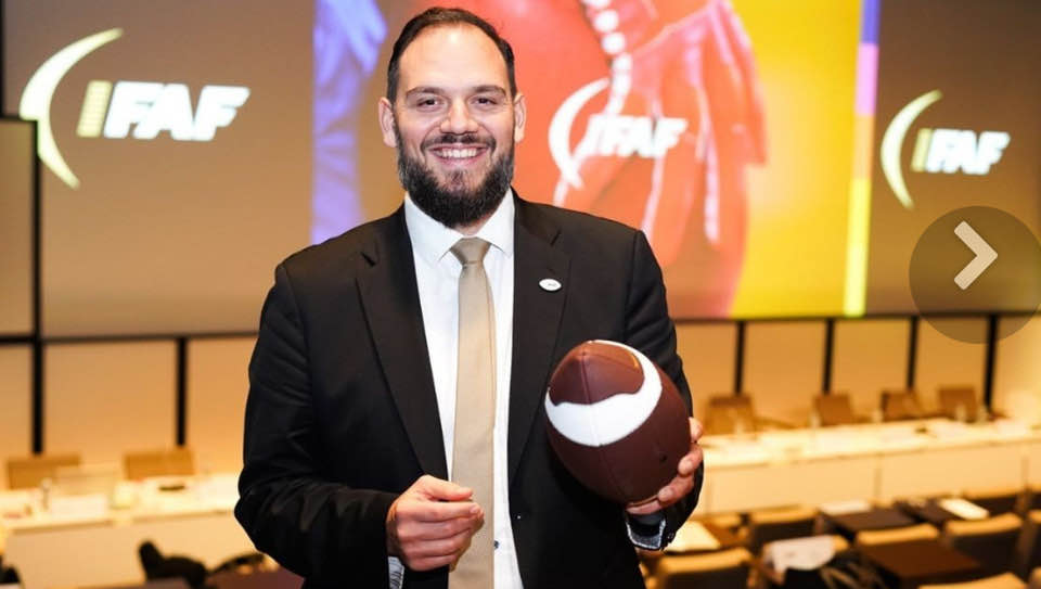The IFAF President, Pierre Trochet